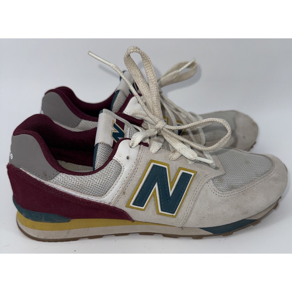 New Balance 574 'Grey Burgundy Teal Yellow. GC574PR1, Size 6.5
